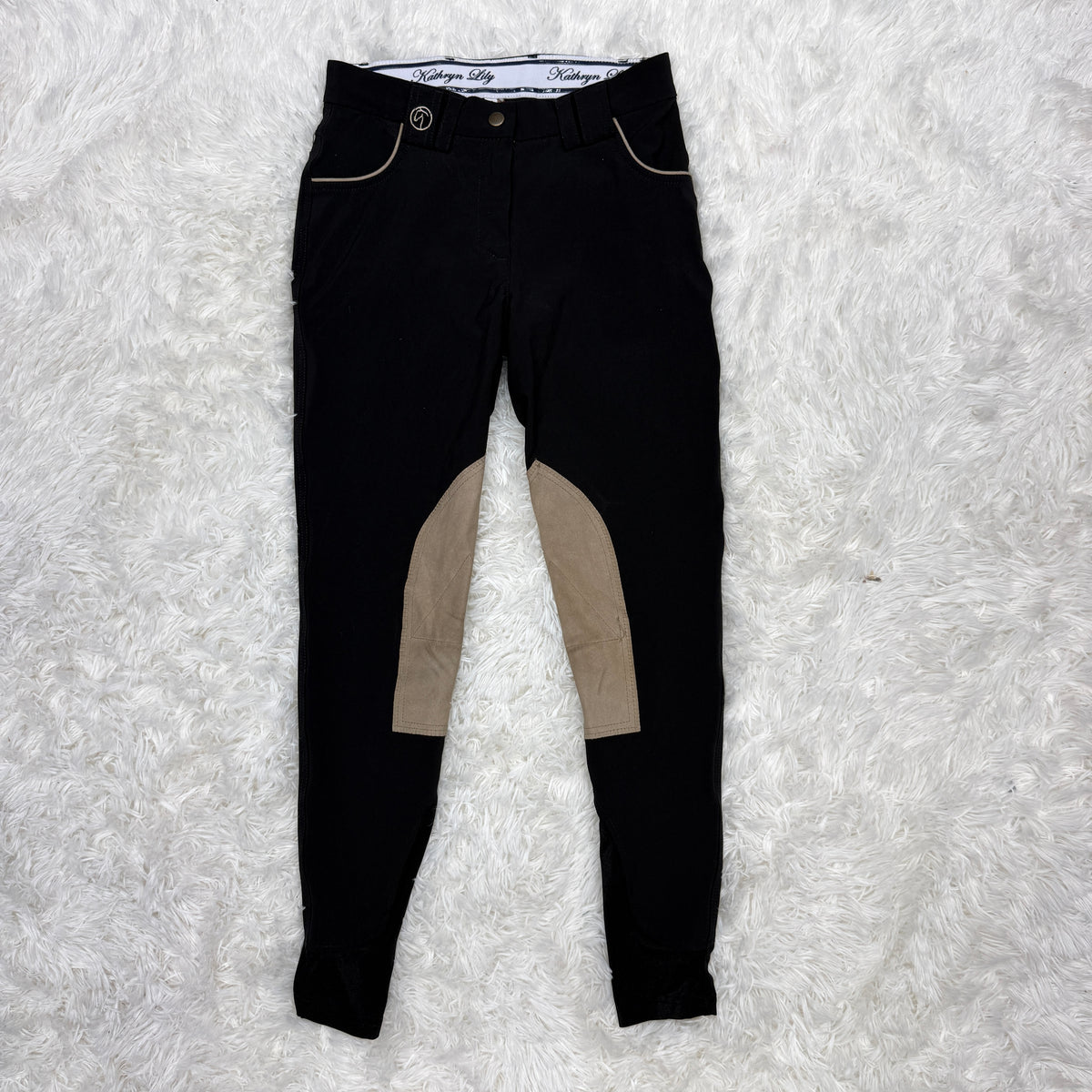 Women’s Size 24R Black Kathryn Lily Knee Patch Horseback Riding Breeches