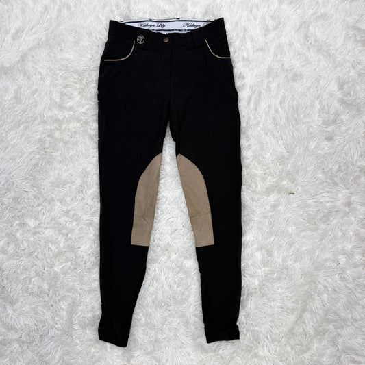 Women’s Size 24R Black Kathryn Lily Knee Patch Horseback Riding Breeches
