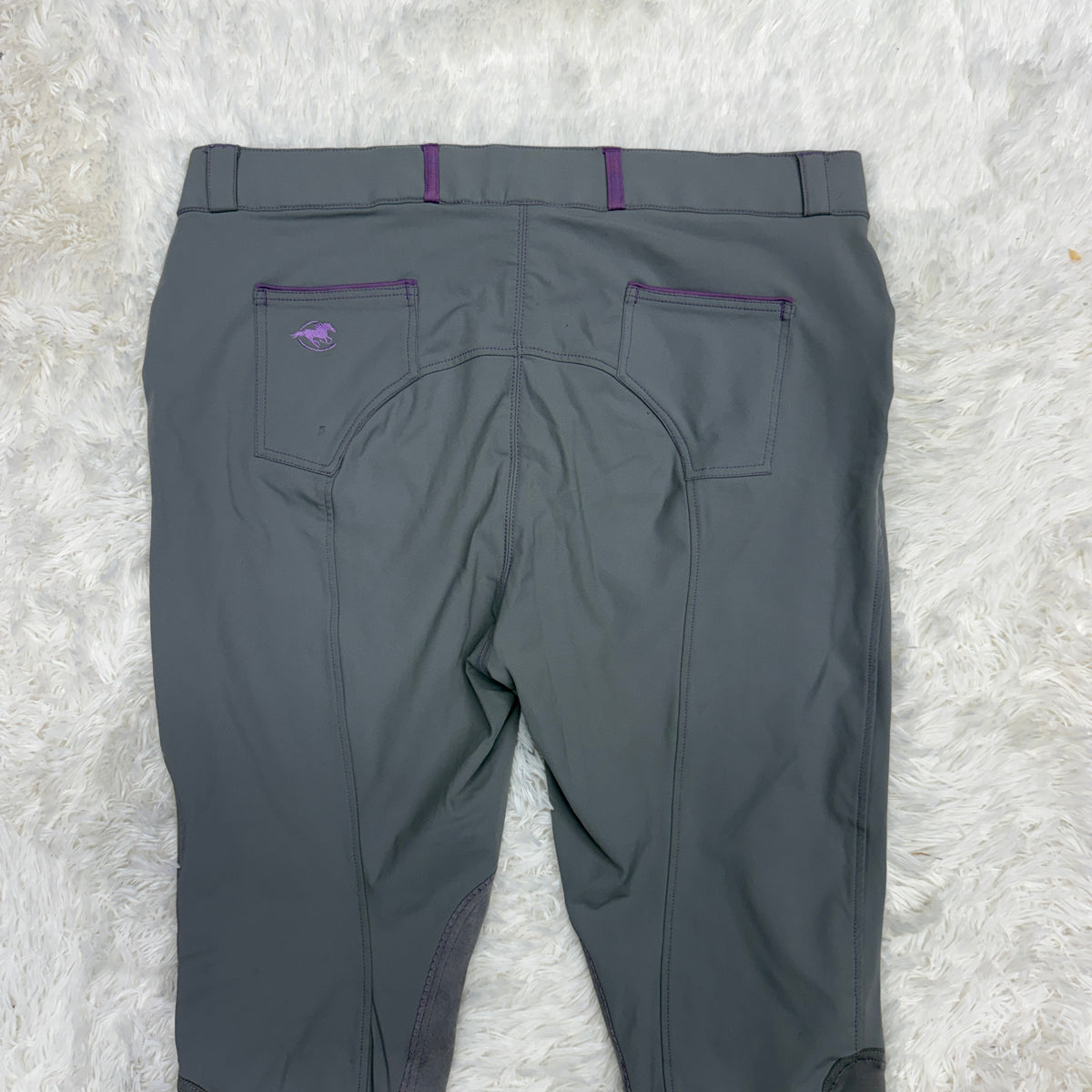 Women’s Size 44R Grey Smartpak Piper Knee Patch Horseback Riding Breeches