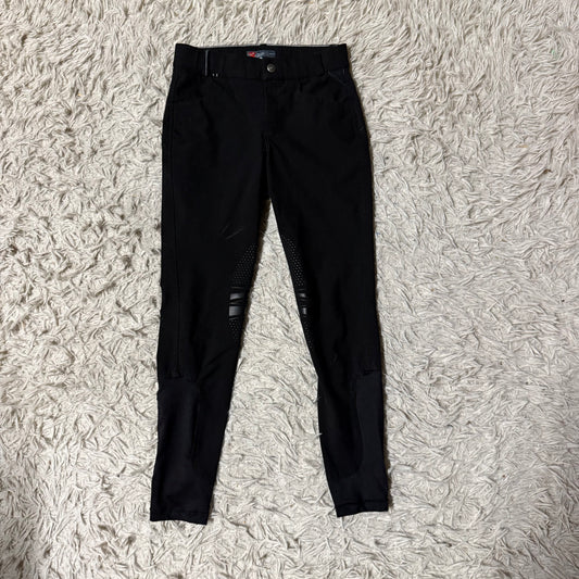 Child’s Size 12 Years Black QHP Knee Patch Horseback Riding Breeches