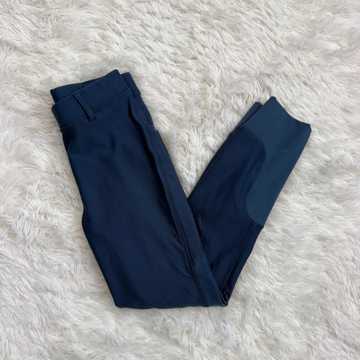 Child’s Large Blue Ovation Winter Knee Patch Horseback Riding Tights