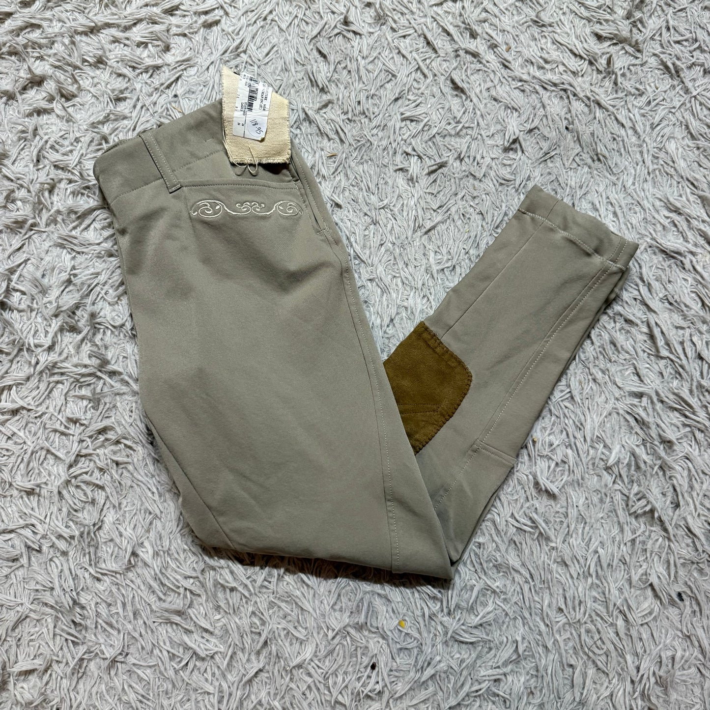 New Women’s Size 26R Tan Equine Couture Knee Patch Horseback Riding Breeches