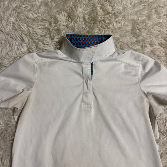 Child’s Large White Essex Classics Short Sleeve Horseback Riding Show Shirt