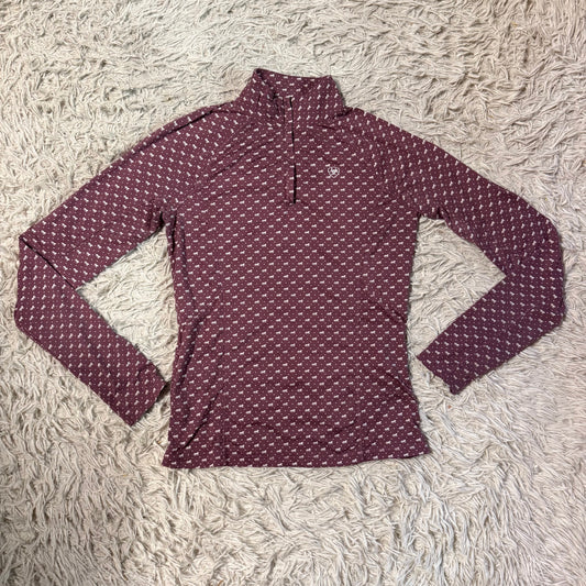 Women’s Medium Purple Ariat Long Sleeve Horseback Riding Winter Shirt