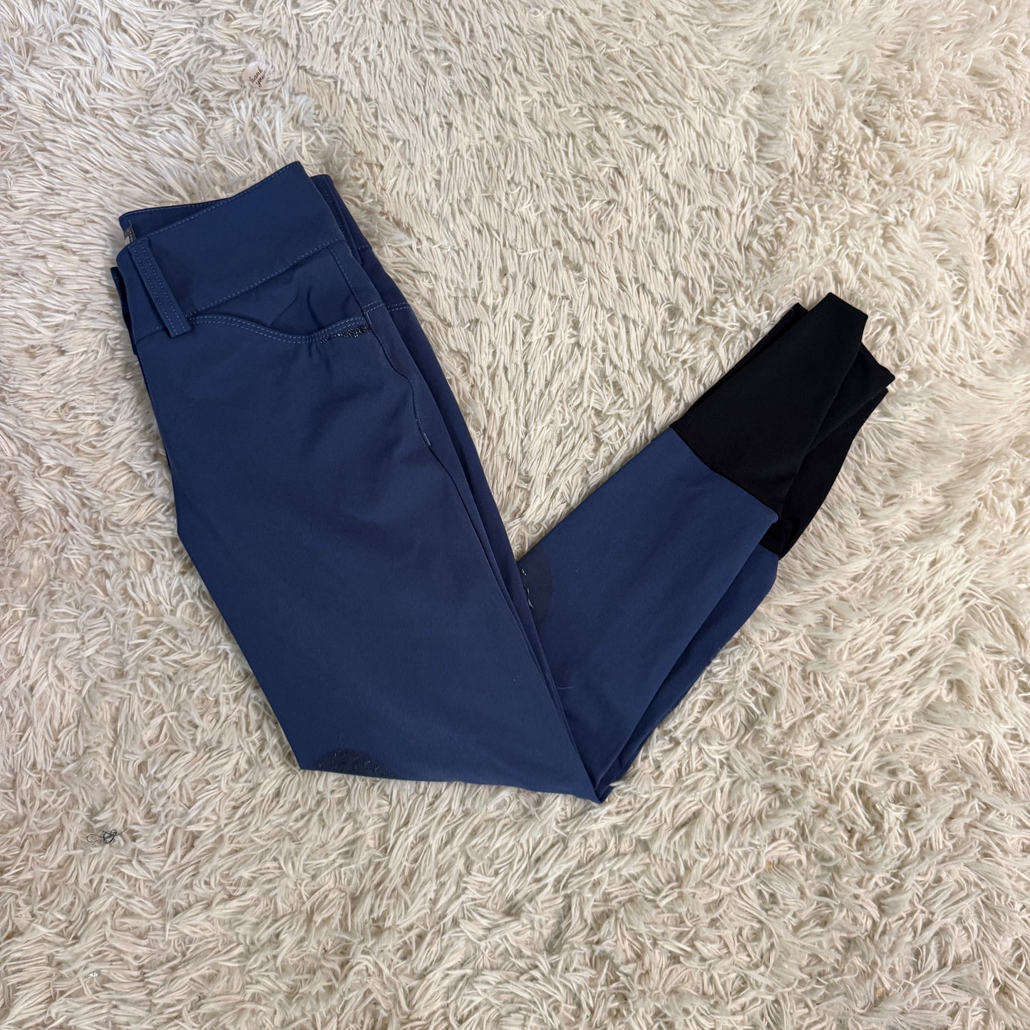 Women’s Size IT40 Blue Animo Knee Patch Horseback Riding Breeches