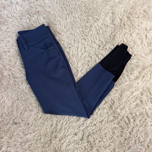 Women’s Size IT40 Blue Animo Knee Patch Horseback Riding Breeches