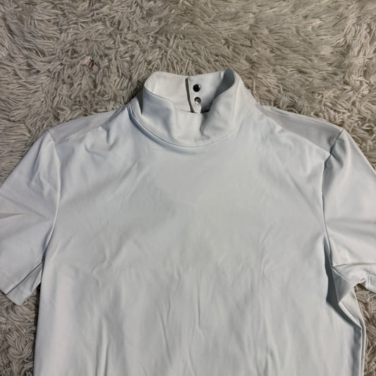 Women’s Large White Equisite Short Sleeve Horseback Riding Show Shirt