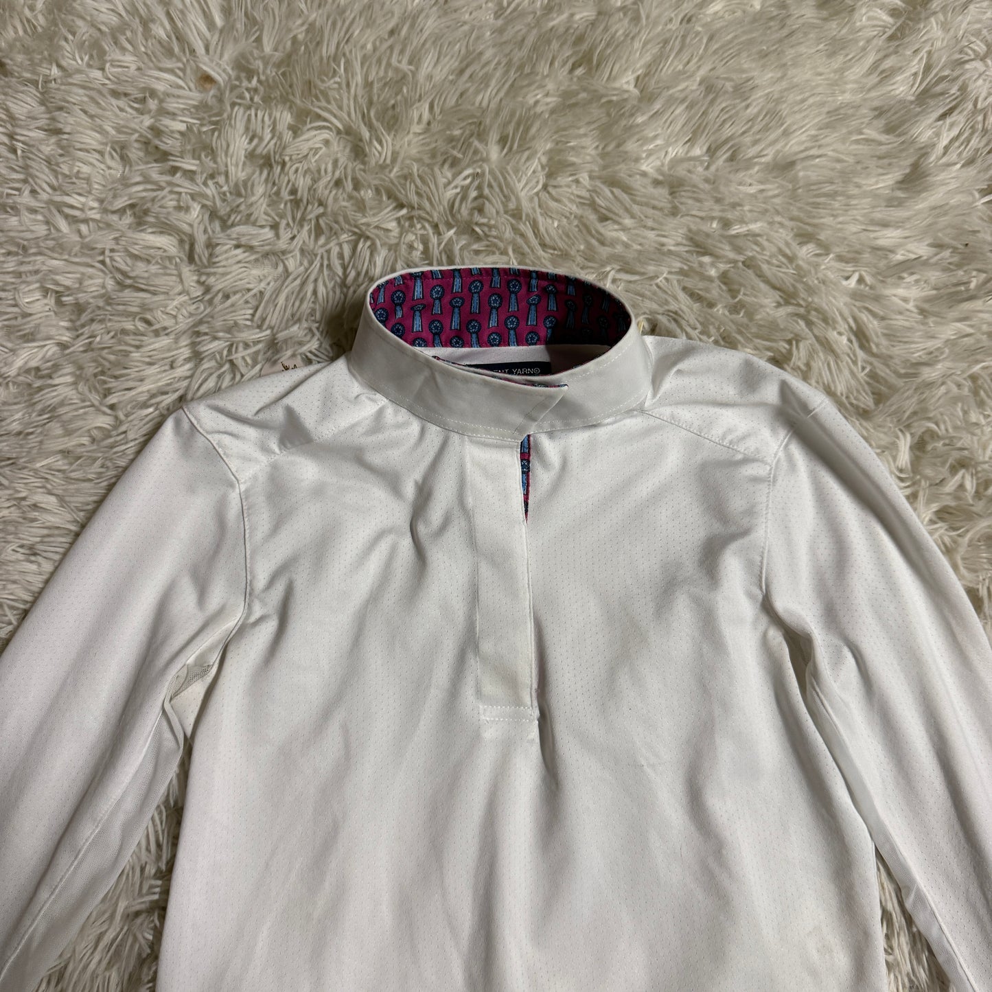 Child’s Medium White Essex Classics Long Sleeve Horseback Riding Show Shirt