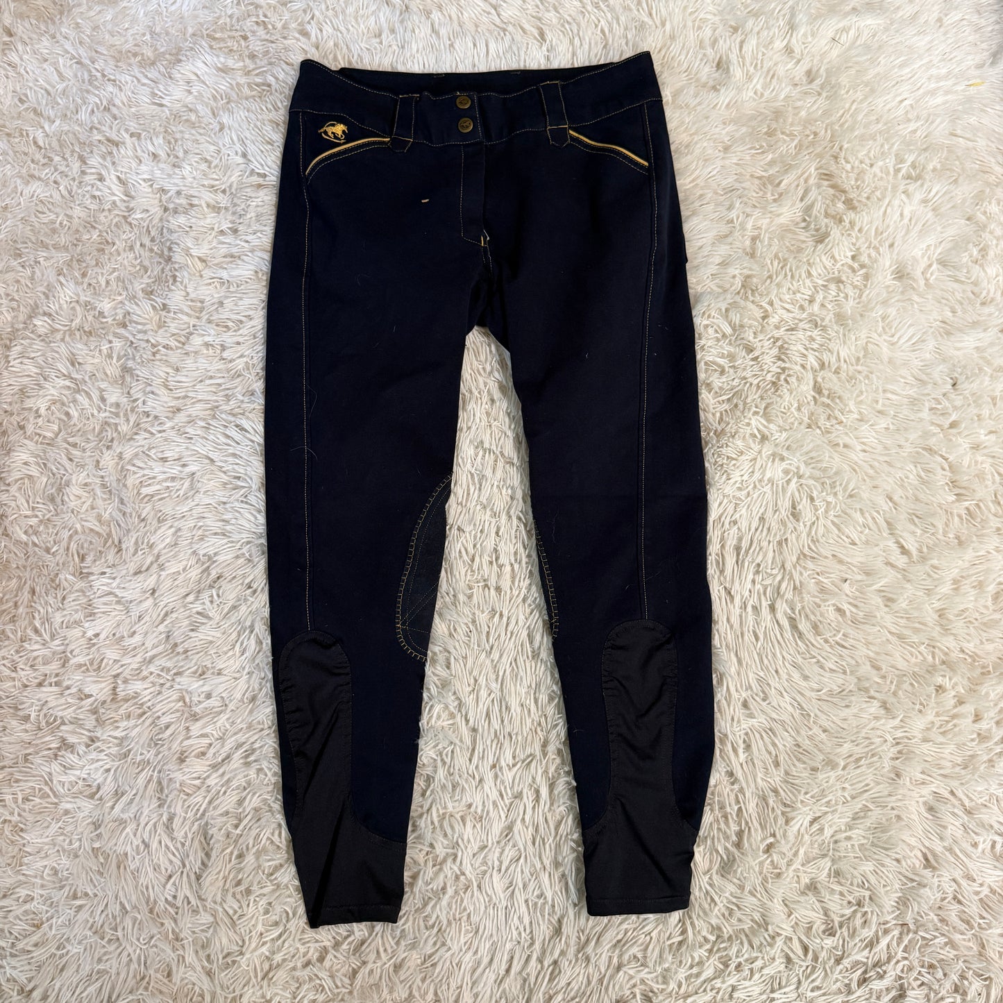 Women’s Size 28R Navy Smartpak Piper Knee Patch Horseback Riding Breeches