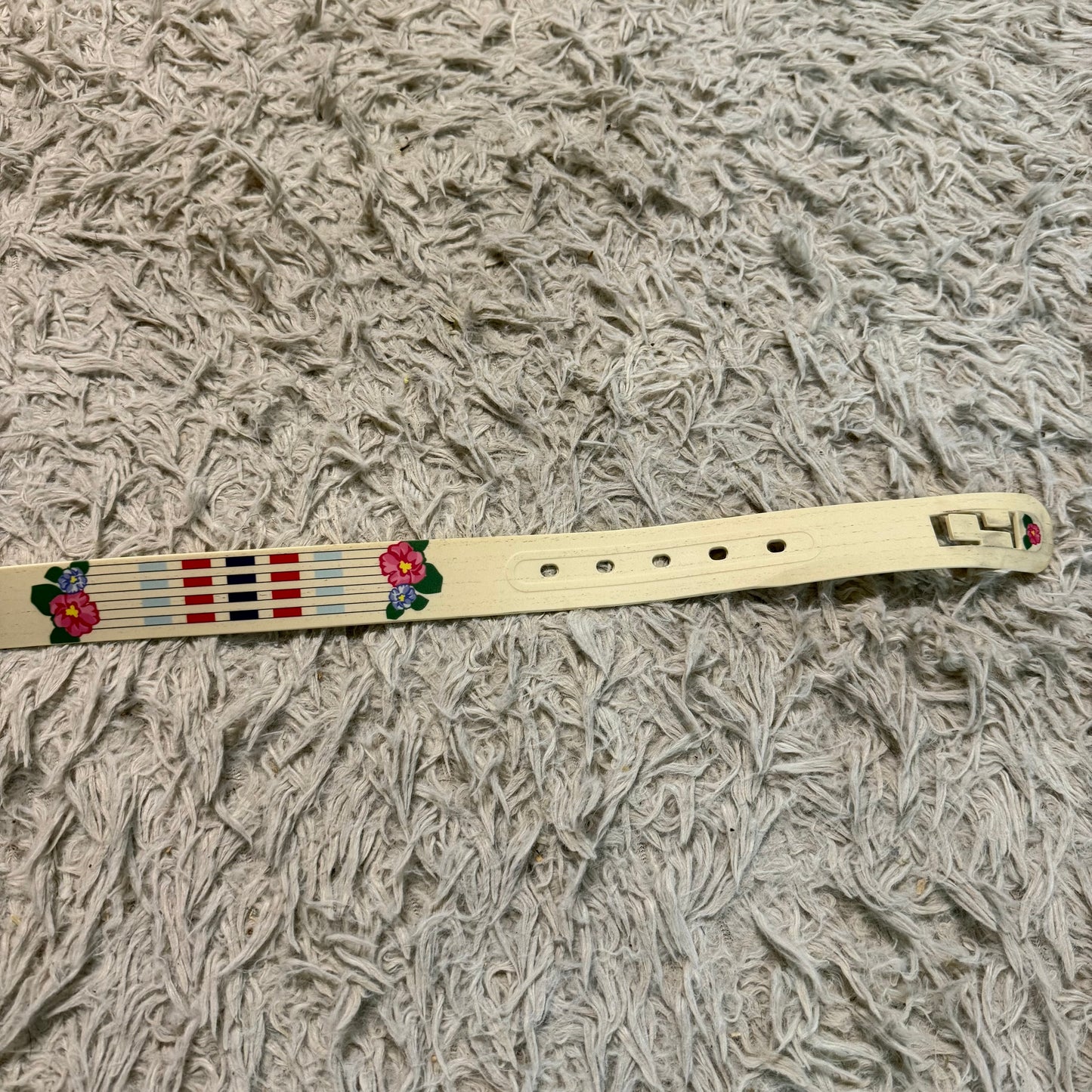 Women’s White Floral Horse Jump Pattern C4 Horseback Riding Equestrian Belt