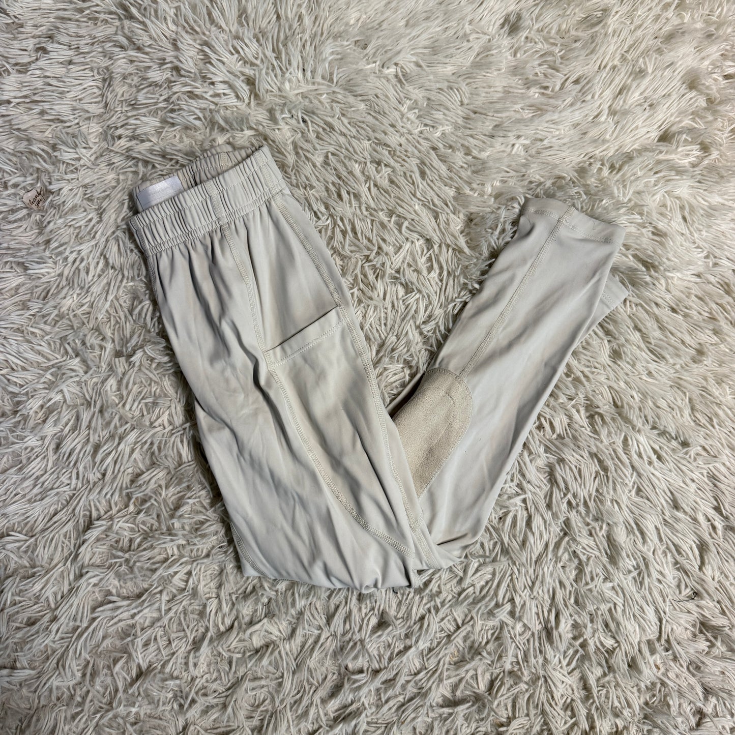 Child’s Medium White/Tan Baleaf Knee Patch Horseback Riding Tights