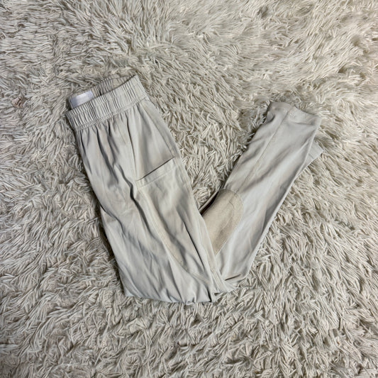 Child’s Medium White/Tan Baleaf Knee Patch Horseback Riding Tights