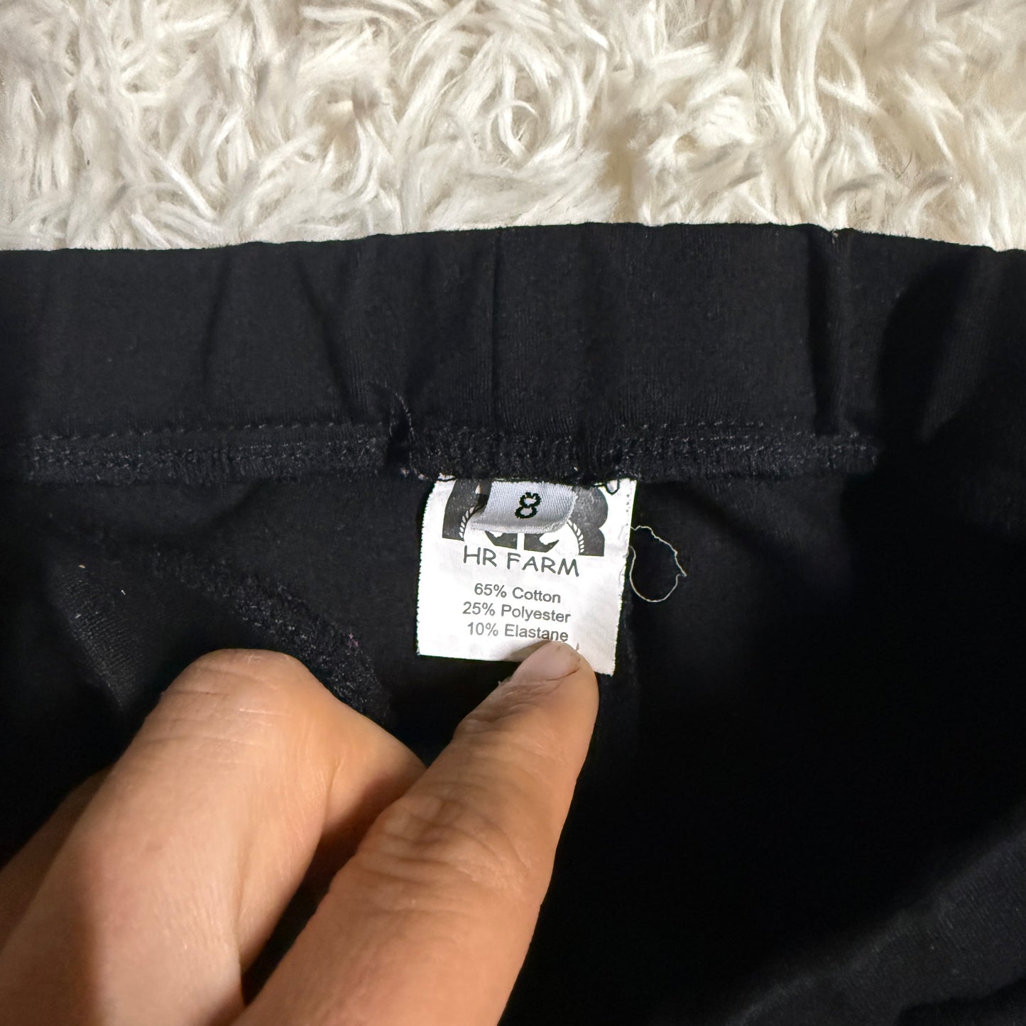 Child’s Size 8R Black HR Farm Knee Patch Horseback Riding Breeches