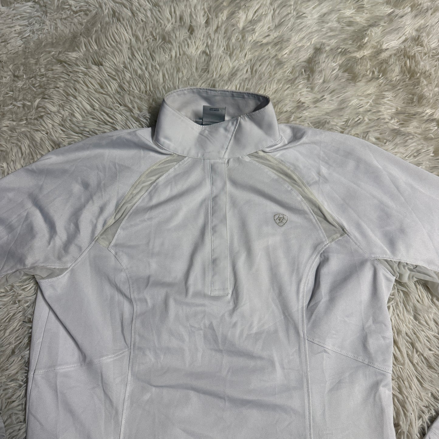 Women’s Medium White Ariat Long Sleeve Horseback Riding Show Shirt