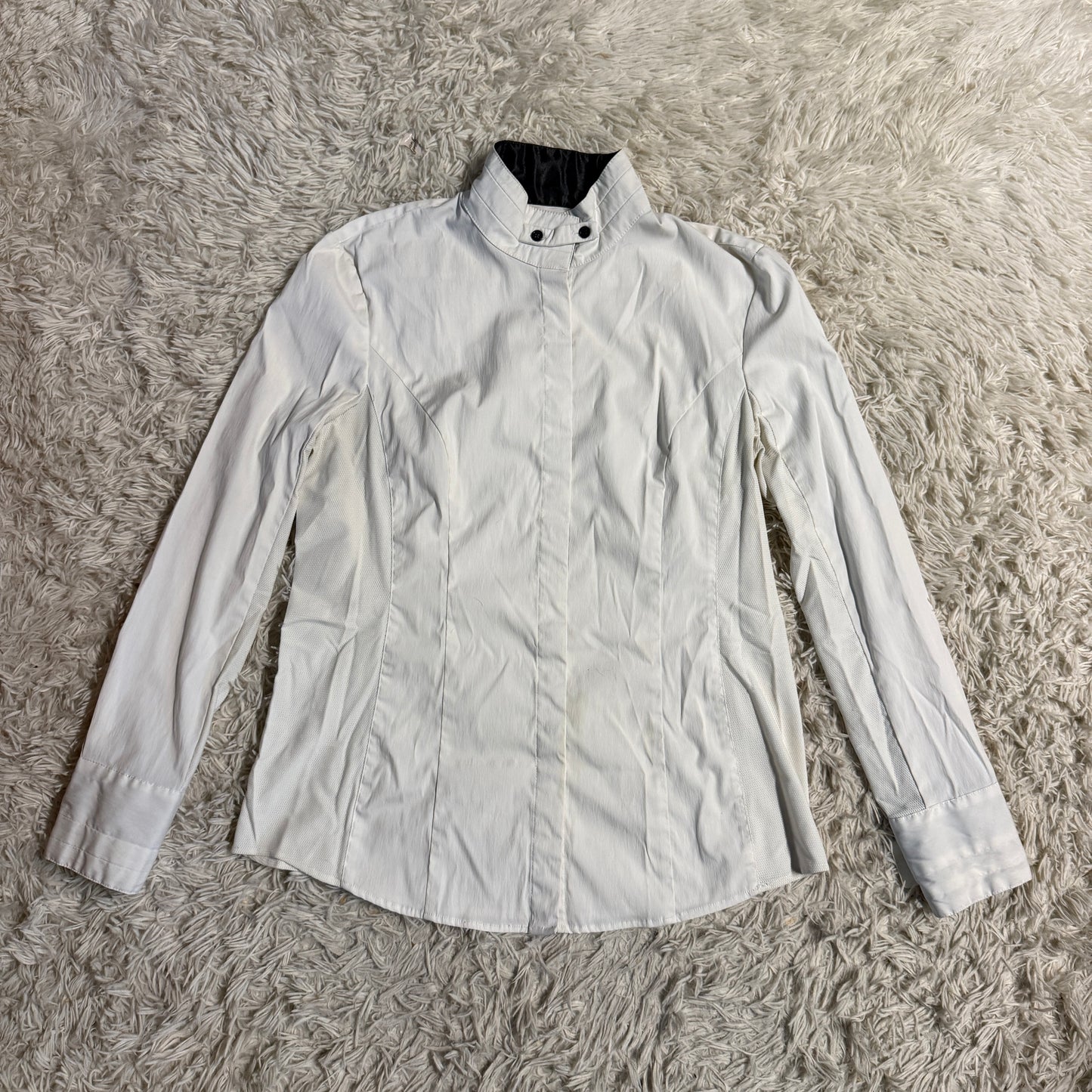 Women’s XL White Asmar Equestrian Long Sleeve Horseback Riding Show Shirt