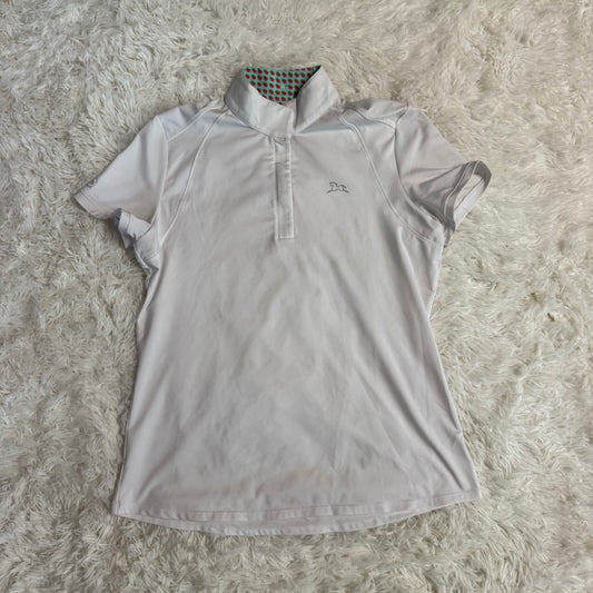 Women’s Large White RJ Classics Short Sleeve Horseback Riding Show Shirt