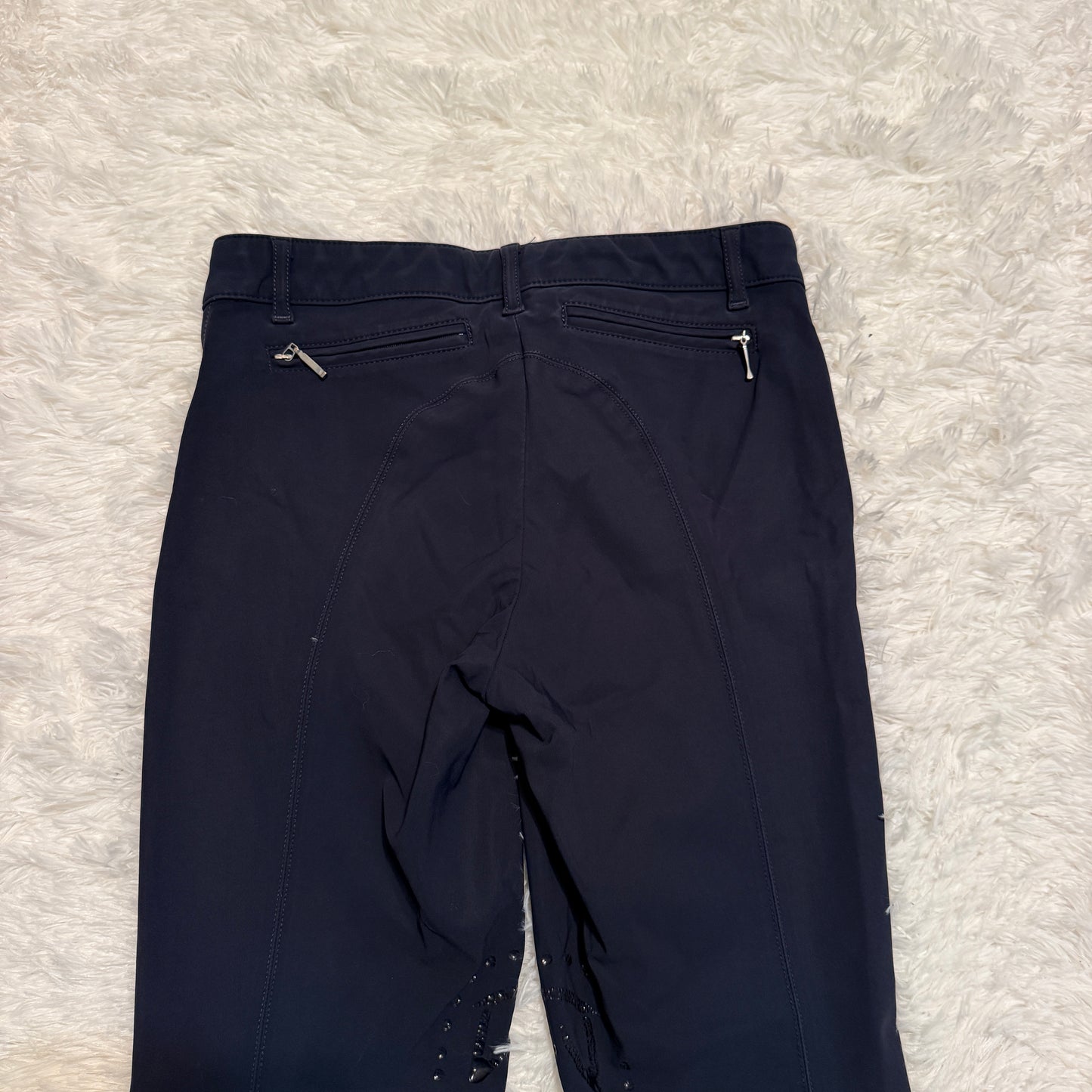 Women’s Size IT40 Navy Ego 7 Knee Patch Horseback Riding Breeches