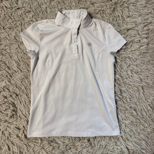 Girl’s Large White Ariat Short Sleeve Horseback Riding Show Shirt