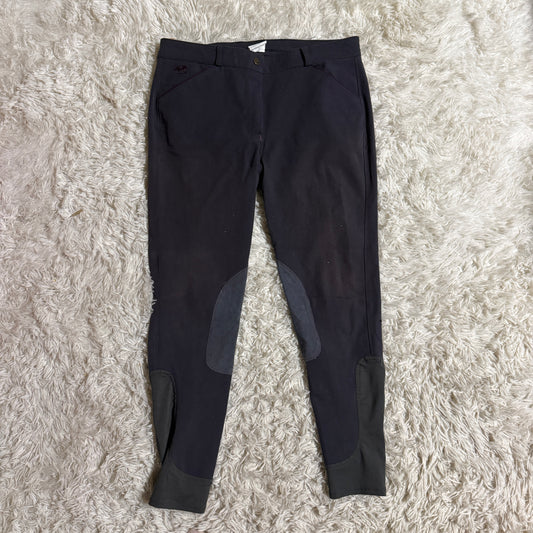 Women’s Size 36L Grey Smartpak Knee Patch Horseback Riding Breeches