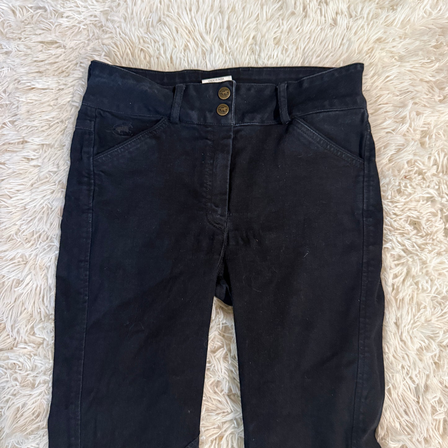 Women’s Size 28R Black Smartpak Piper Knee Patch Horseback Riding Breeches