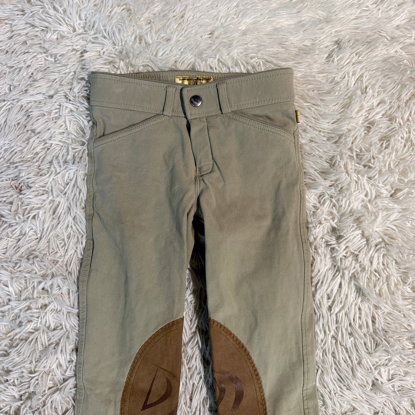 Child’s Size 8R Tan Devon Aire Knee Patch Horseback Riding Jodphur Breeches