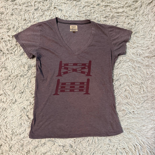 Women’s Large Purple Spiced Equestrian Horse Jump Riding T-Shirt