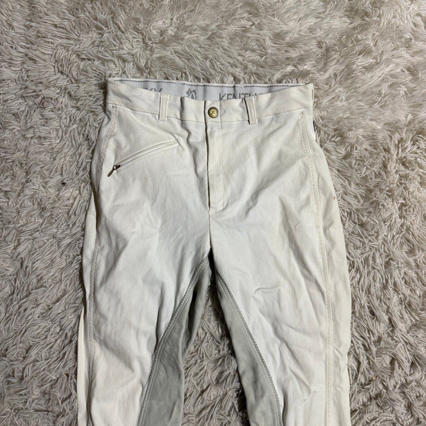 Women’s Size 24R White Kentucky Full Seat Horseback Riding Breeches