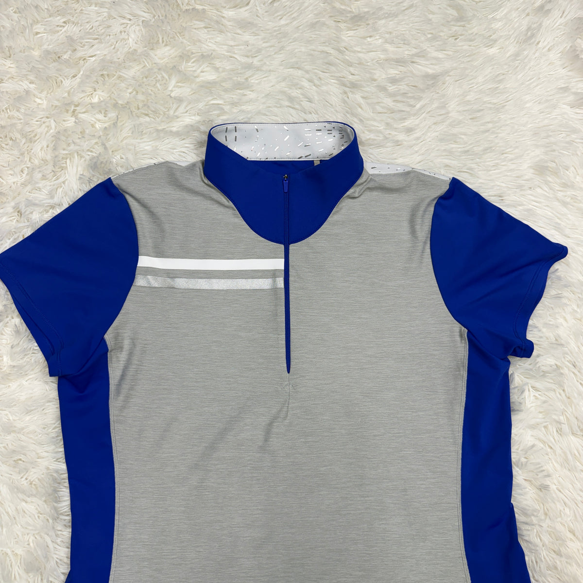 Women’s Medium Blue/Grey Annika Short Sleeve Horseback Riding Sunshirt