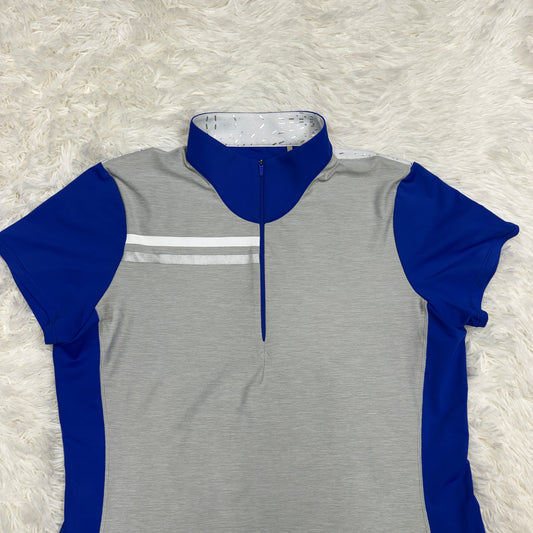 Women’s Medium Blue/Grey Annika Short Sleeve Horseback Riding Sunshirt