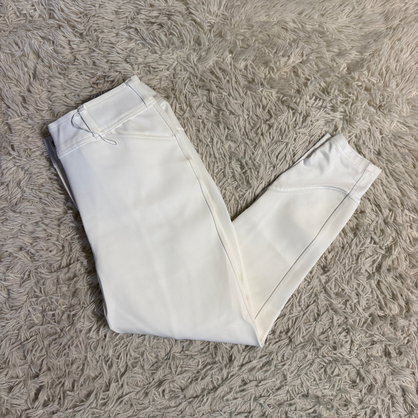 Women’s Size 30R White Weather Or Not Knee Patch Horseback Riding Rain Breeches