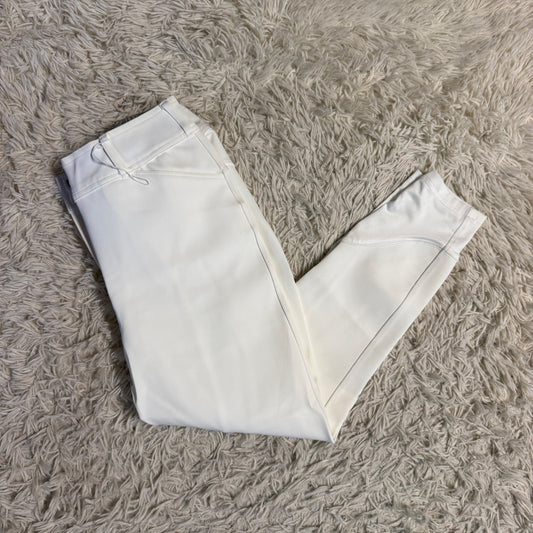 Women’s Size 30R White Weather Or Not Knee Patch Horseback Riding Rain Breeches