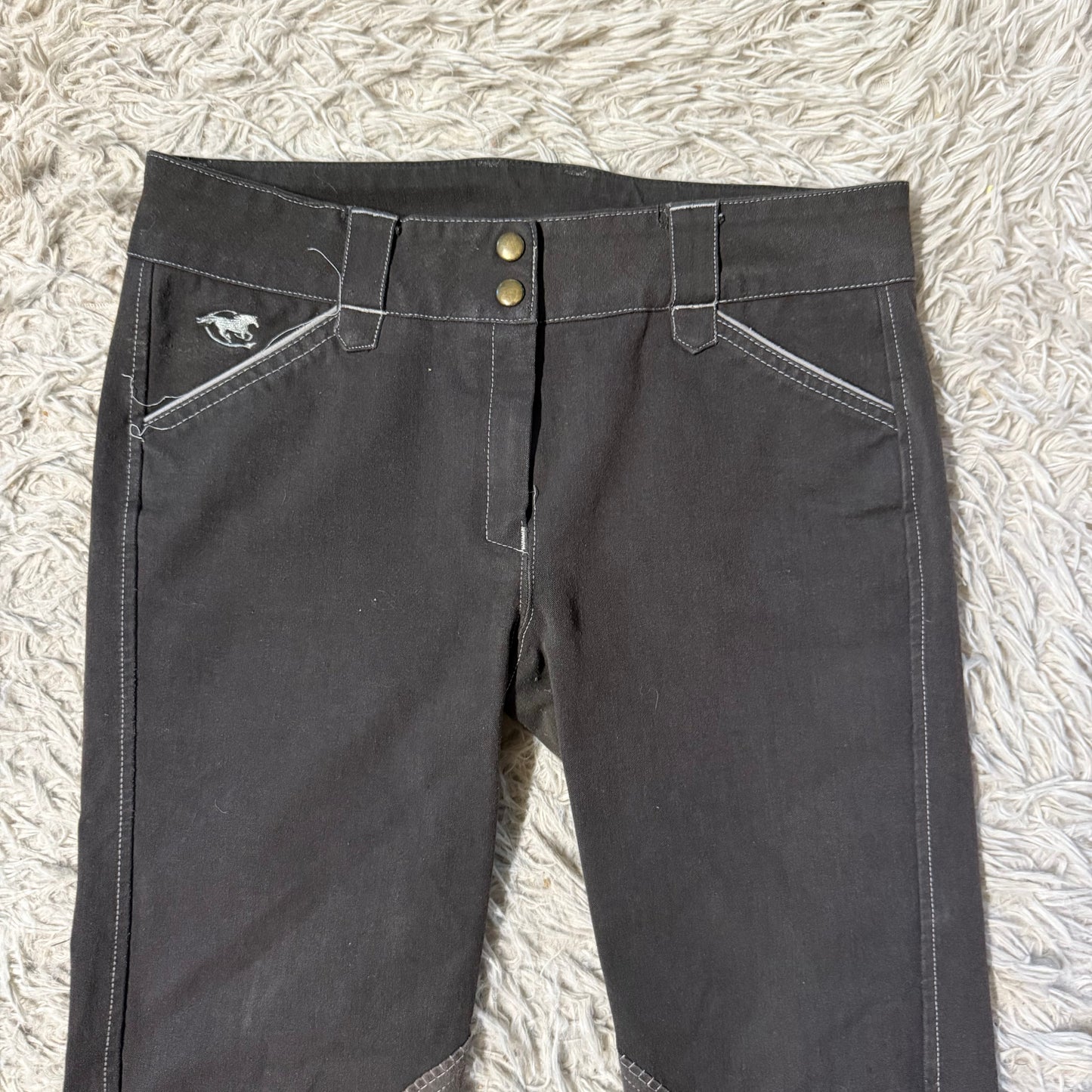 Women’s Size 30R Grey Smartpak Piper Knee Patch Horseback Riding Breeches