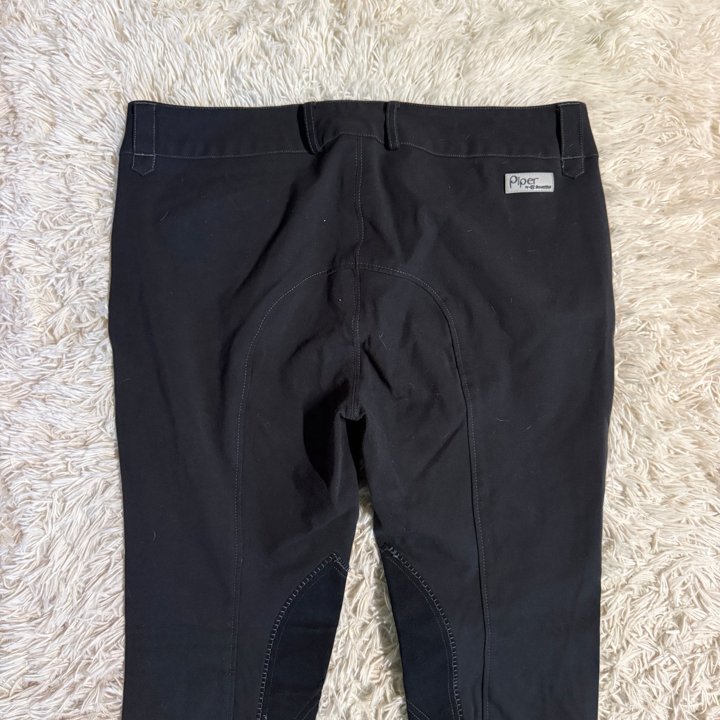 Women’s Size 38R Black Smartpak Piper Knee Patch Horseback Riding Breeches