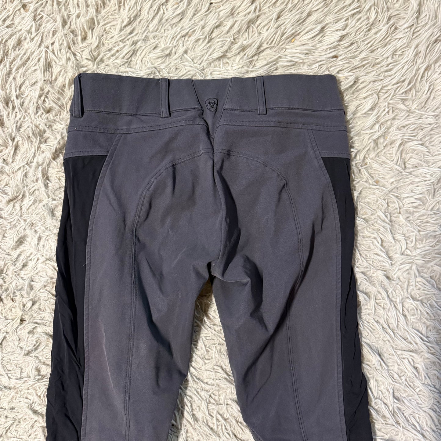 Women’s Size 26R Grey/Black Ariat Knee Patch Horseback Riding Breeches