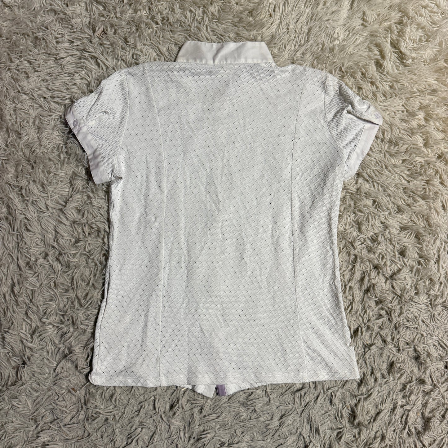 Women’s Size IT46 White Equiline Helen Short Sleeve Horseback Riding Show Shirt
