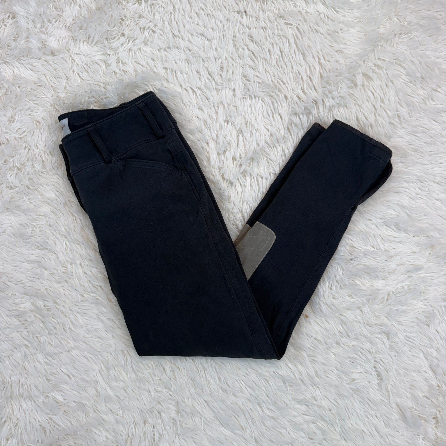 Women’s Size 26R Black Tailored Sportsman Knee Patch Horseback Riding Breeches