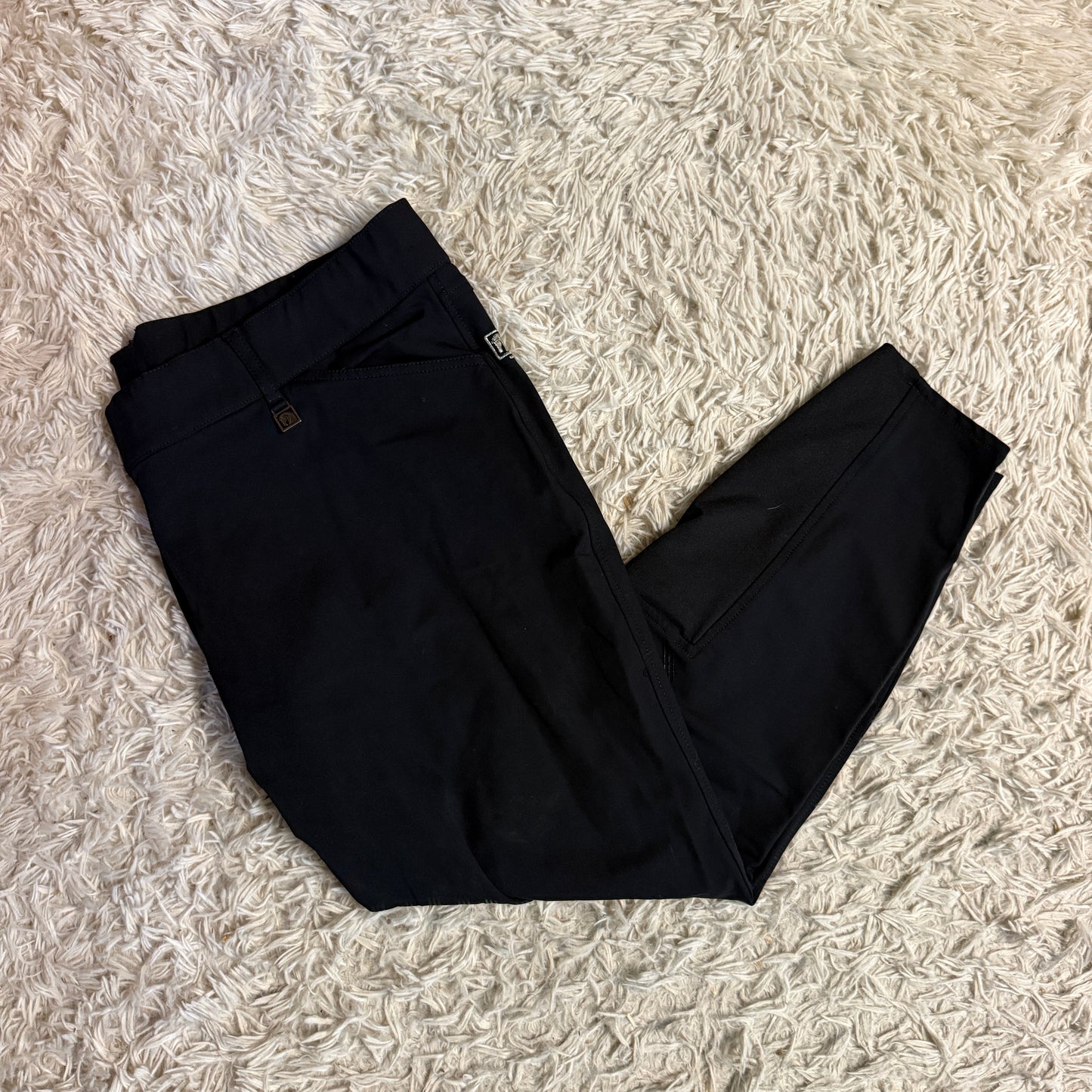 Women’s Size 40R Black Romfh Knee Patch Horseback Riding Breeches