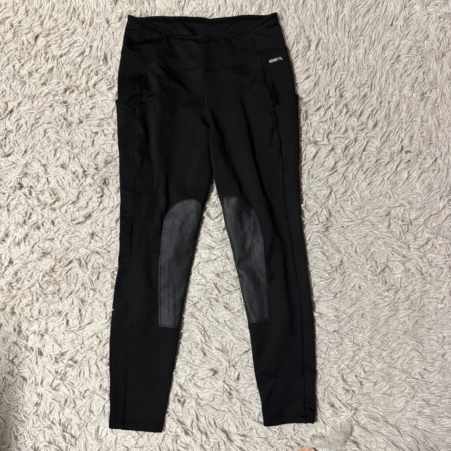 Women’s Medium Black Kerrits Knee Patch Winter Horseback Riding Tights
