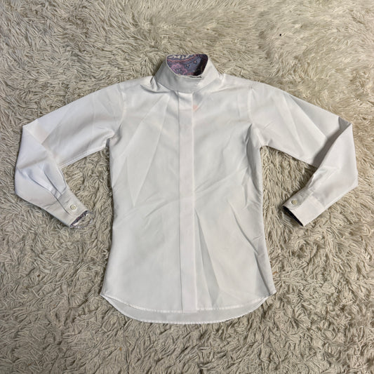 Child’s Size 8 White Essex Classics Long Sleeve Horseback Riding Show Shirt