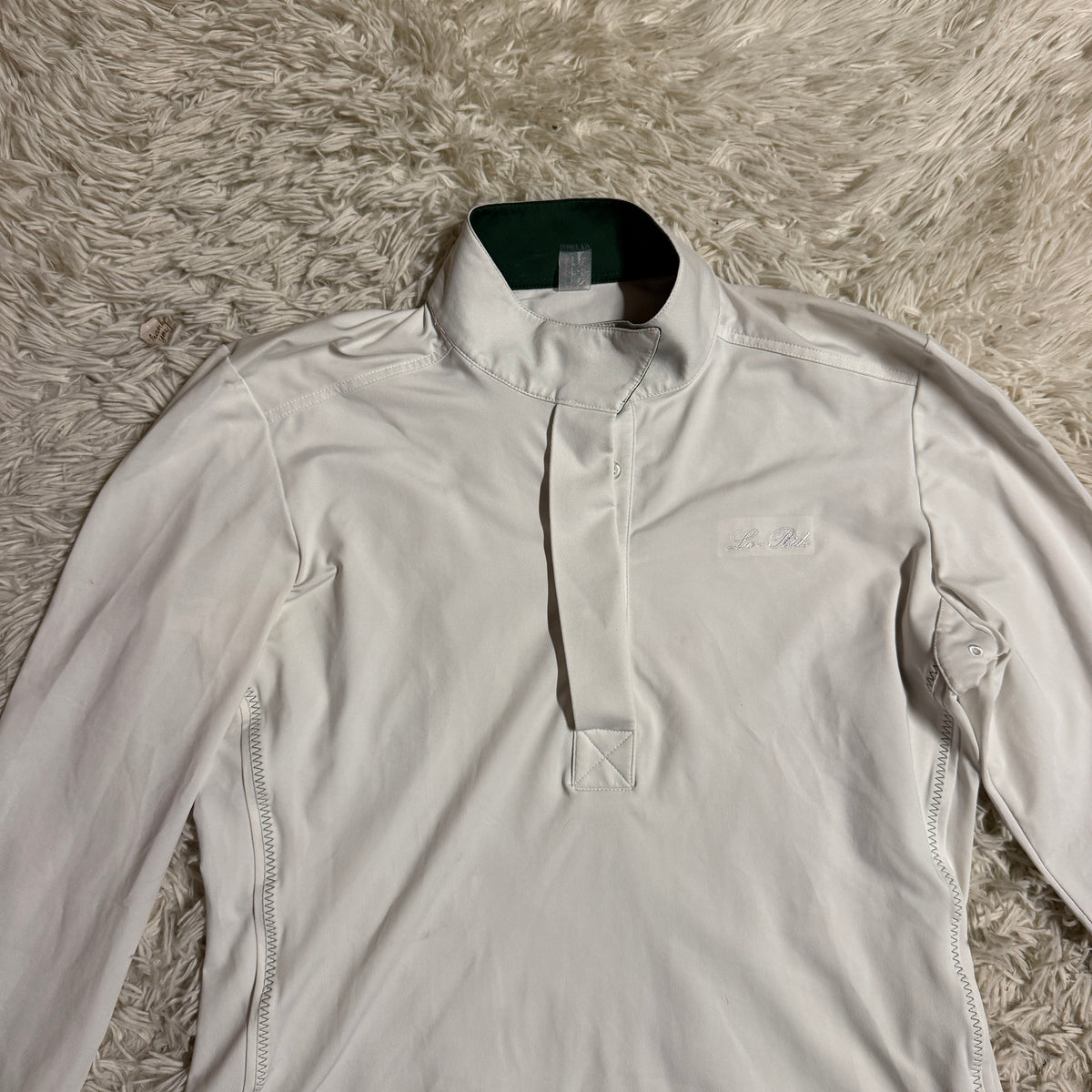 Women’s Large White Lo Ride Long Sleeve Horseback Riding Show Shirt