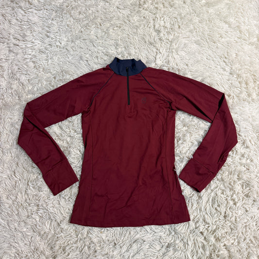 Women’s Large Burgundy Urban Strides Long Sleeve Horseback Riding Sunshirt