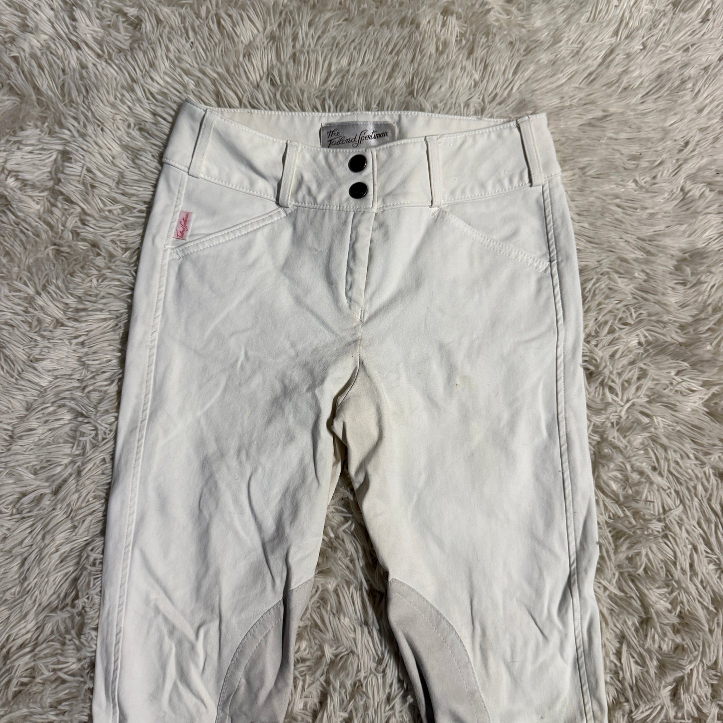 Women’s Size 24R White Tailored Sportsman Knee Patch Horseback Riding Breeches