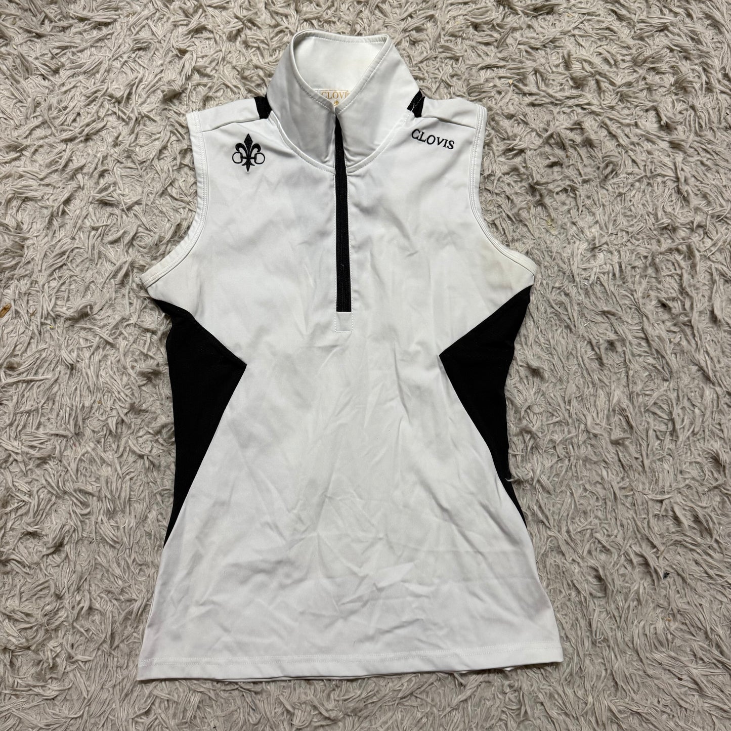 Women’s Small Black/White Clovis Sleeveless Horseback Riding Sunshirt