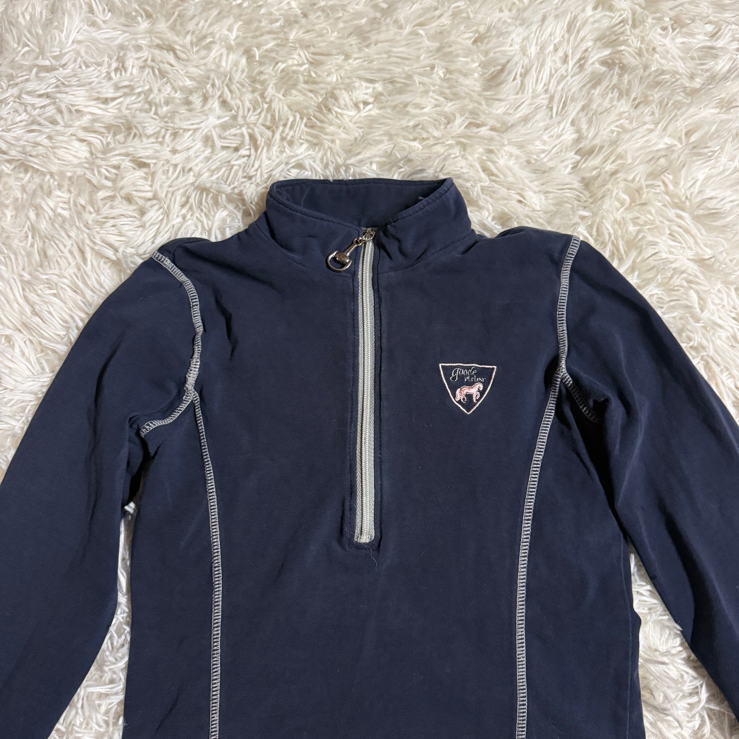 Child’s Size 10 Navy Goode Rider Long Sleeve Horseback Riding Shirt