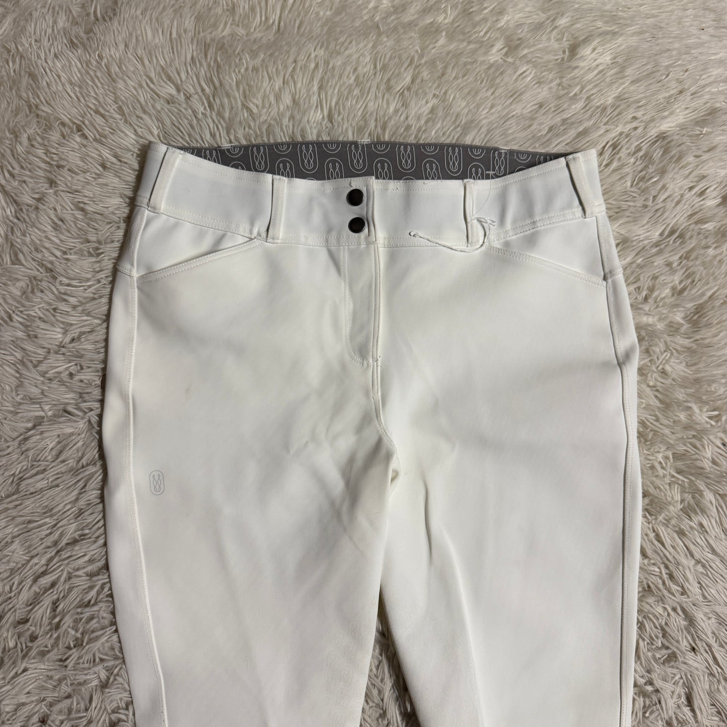 Women’s Size 32R White Weather Or Not Knee Patch Horseback Riding Rain Breeches