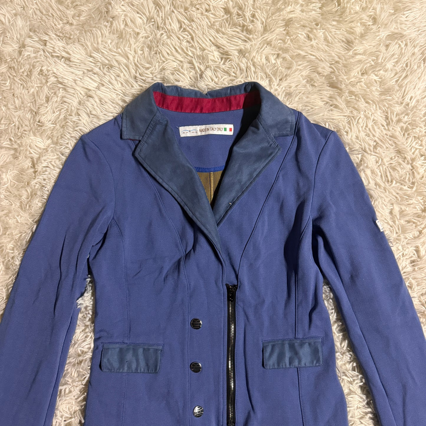 Women’s Size IT40 Blue Animo Louisiana Horseback Riding Show Coat