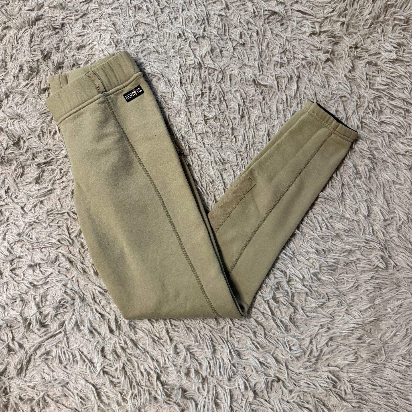 Women’s Medium Tan Kerrits Winter Knee Patch Horseback Riding Tights Breeches