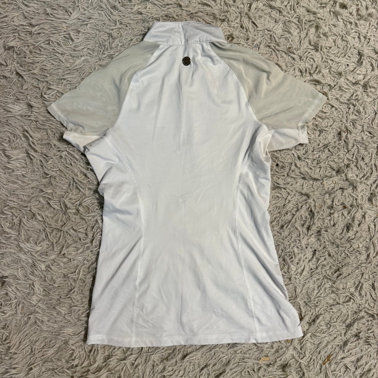 Women’s Small White Noel Asmar Short Sleeve Horseback Riding Sunshirt