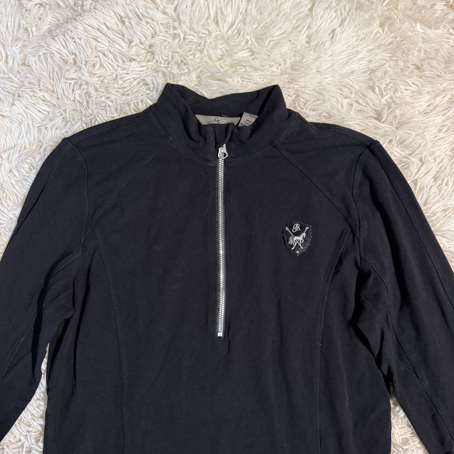 Women’s Large Black Goode Rider Long Sleeve Winter Horseback Riding Shirt