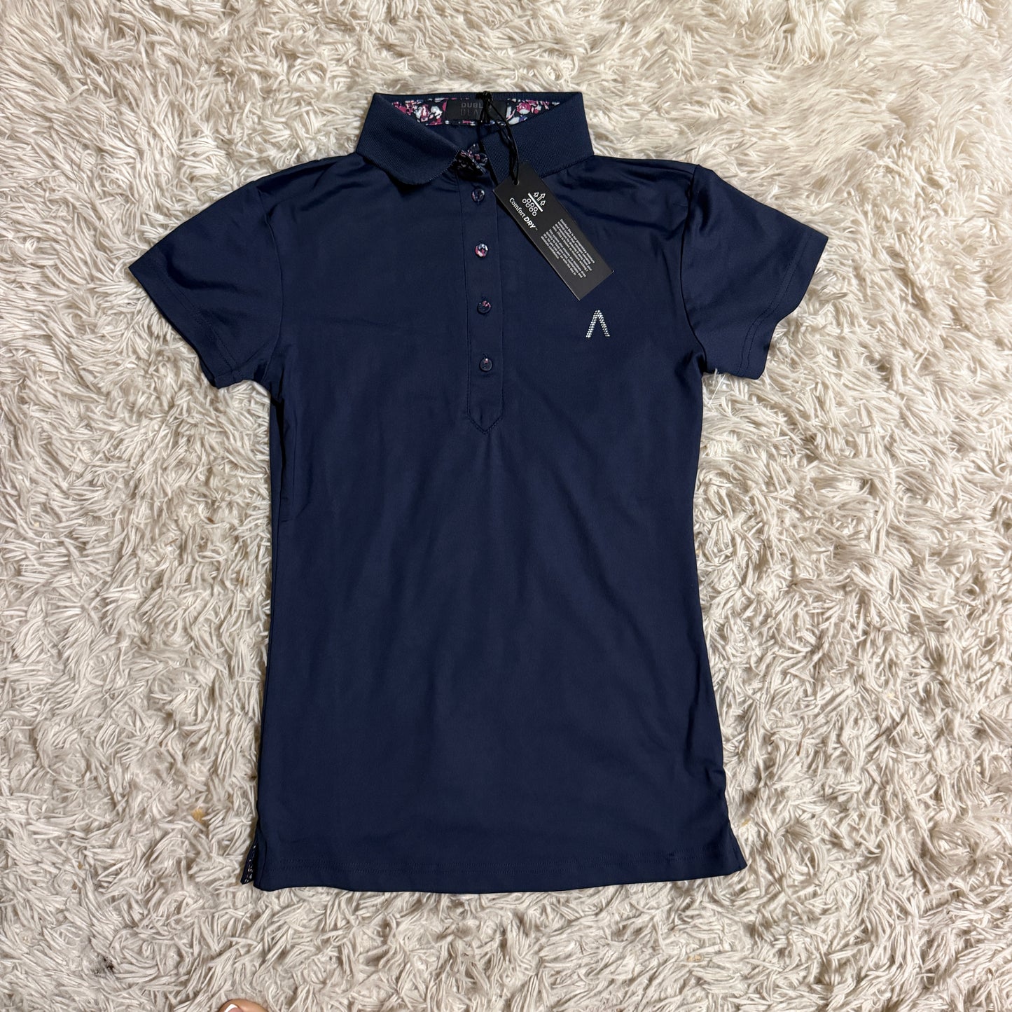 New Women’s XXS Navy Dublin Short Sleeve Horseback Riding Polo Shirt